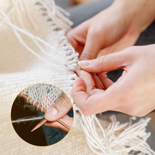 Rumyve Knitting Needle Set, 2pcs Single-tip Carbonized Bamboo Knitting Needle DIY Handmade Sweater Scarf Wool Project, Beginner Adult(6mm) 3 Rumyve Knitting Needle Set, 2pcs Single-tip Carbonized Bamboo Knitting Needle DIY Handmade Sweater Scarf Wool Project, Beginner Adult(6mm) - Image 3