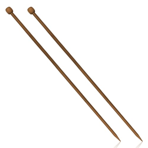 Rumyve Knitting Needle Set, 2pcs Single-tip Carbonized Bamboo Knitting Needle DIY Handmade Sweater Scarf Wool Project, Beginner Adult(6mm) 1 Rumyve Knitting Needle Set, 2pcs Single-tip Carbonized Bamboo Knitting Needle DIY Handmade Sweater Scarf Wool Project, Beginner Adult(6mm)