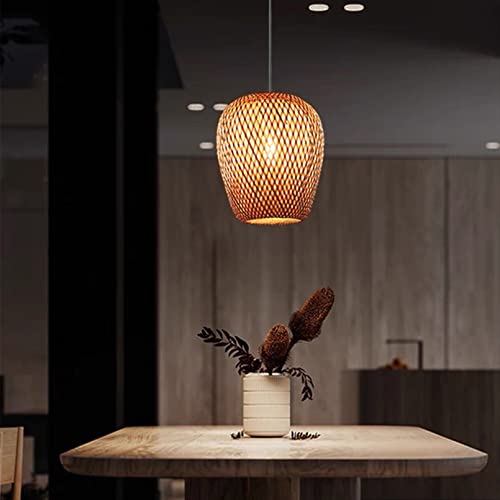 SHIKUN Bamboo Woven Lantern Lampshade Ceiling Light Vietnamese Style Pendant Light Decorative Chandelier Ceiling Lamp for Restaurant, Corridor, Living Room, Bar, Coffee, 25 x 26CM 2 SHIKUN Bamboo Woven Lantern Lampshade Ceiling Light Vietnamese Style Pendant Light Decorative Chandelier Ceiling Lamp for Restaurant, Corridor, Living Room, Bar, Coffee, 25 x 26CM - Image 2
