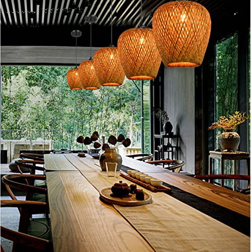 SHIKUN Bamboo Woven Lantern Lampshade Ceiling Light Vietnamese Style Pendant Light Decorative Chandelier Ceiling Lamp for Restaurant, Corridor, Living Room, Bar, Coffee, 25 x 26CM 3 SHIKUN Bamboo Woven Lantern Lampshade Ceiling Light Vietnamese Style Pendant Light Decorative Chandelier Ceiling Lamp for Restaurant, Corridor, Living Room, Bar, Coffee, 25 x 26CM - Image 3
