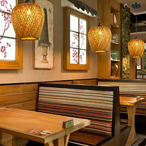 SHIKUN Bamboo Woven Lantern Lampshade Ceiling Light Vietnamese Style Pendant Light Decorative Chandelier Ceiling Lamp for Restaurant, Corridor, Living Room, Bar, Coffee, 25 x 26CM 4 SHIKUN Bamboo Woven Lantern Lampshade Ceiling Light Vietnamese Style Pendant Light Decorative Chandelier Ceiling Lamp for Restaurant, Corridor, Living Room, Bar, Coffee, 25 x 26CM - Image 4