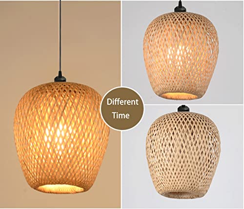 SHIKUN Bamboo Woven Lantern Lampshade Ceiling Light Vietnamese Style Pendant Light Decorative Chandelier Ceiling Lamp for Restaurant, Corridor, Living Room, Bar, Coffee, 25 x 26CM 5 SHIKUN Bamboo Woven Lantern Lampshade Ceiling Light Vietnamese Style Pendant Light Decorative Chandelier Ceiling Lamp for Restaurant, Corridor, Living Room, Bar, Coffee, 25 x 26CM - Image 5