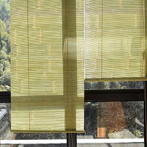 SJMFGF Bamboo Roller Blind Green, 120X220cm Natural Blackout Roman Curtains Breathable Privacy Window Shade,for Interior Decoration/Partitions/Tea Room/Office (Size : W40xH130cm/W16xH51inch) 2 SJMFGF Bamboo Roller Blind Green, 120X220cm Natural Blackout Roman Curtains Breathable Privacy Window Shade,for Interior Decoration/Partitions/Tea Room/Office (Size : W40xH130cm/W16xH51inch) - Image 2