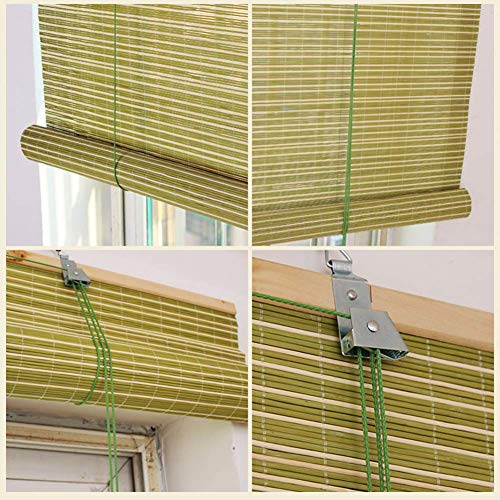 SJMFGF Bamboo Roller Blind Green, 120X220cm Natural Blackout Roman Curtains Breathable Privacy Window Shade,for Interior Decoration/Partitions/Tea Room/Office (Size : W40xH130cm/W16xH51inch) 4 SJMFGF Bamboo Roller Blind Green, 120X220cm Natural Blackout Roman Curtains Breathable Privacy Window Shade,for Interior Decoration/Partitions/Tea Room/Office (Size : W40xH130cm/W16xH51inch) - Image 4