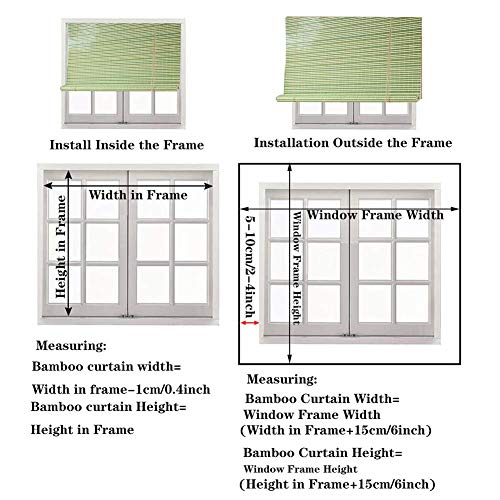 SJMFGF Bamboo Roller Blind Green, 120X220cm Natural Blackout Roman Curtains Breathable Privacy Window Shade,for Interior Decoration/Partitions/Tea Room/Office (Size : W40xH130cm/W16xH51inch) 6 SJMFGF Bamboo Roller Blind Green, 120X220cm Natural Blackout Roman Curtains Breathable Privacy Window Shade,for Interior Decoration/Partitions/Tea Room/Office (Size : W40xH130cm/W16xH51inch) - Image 6