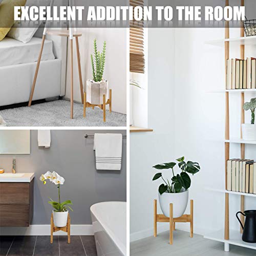 SMRONAR Plant Stand, Indoor Plant Pot Stand Bamboo Adjustable Mid-Century Flower Pot Holder Fit for 8.5"-12.4" Plant Pots for Garden Office,1 Pcs (Not include Plants & Plant Pot) 6 SMRONAR Plant Stand, Indoor Plant Pot Stand Bamboo Adjustable Mid-Century Flower Pot Holder Fit for 8.5"-12.4" Plant Pots for Garden Office,1 Pcs (Not include Plants & Plant Pot) - Image 6
