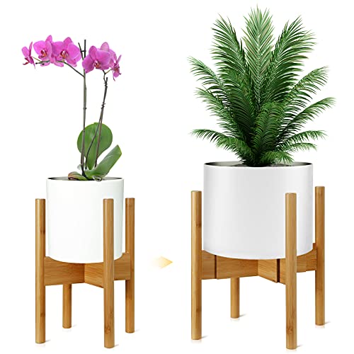 SMRONAR Plant Stand, Indoor Plant Pot Stand Bamboo Adjustable Mid-Century Flower Pot Holder Fit for 8.5"-12.4" Plant Pots for Garden Office,1 Pcs (Not include Plants & Plant Pot) 1 SMRONAR Plant Stand, Indoor Plant Pot Stand Bamboo Adjustable Mid-Century Flower Pot Holder Fit for 8.5"-12.4" Plant Pots for Garden Office,1 Pcs (Not include Plants & Plant Pot)