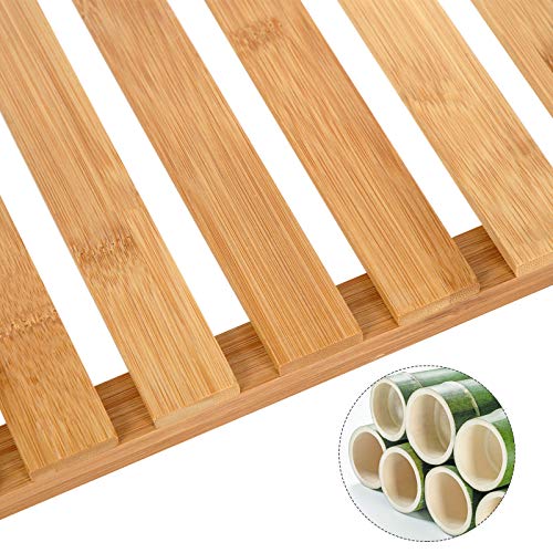 SONGMICS Bamboo Storage Shelf, 3-Tier Shelving Unit, Multifunctional, in the Hallway, Bathroom, Living Room, Balcony, Kitchen, 26 x 60 x 66 cm, Natural BCB33Y 5 SONGMICS Bamboo Storage Shelf, 3-Tier Shelving Unit, Multifunctional, in the Hallway, Bathroom, Living Room, Balcony, Kitchen, 26 x 60 x 66 cm, Natural BCB33Y - Image 5