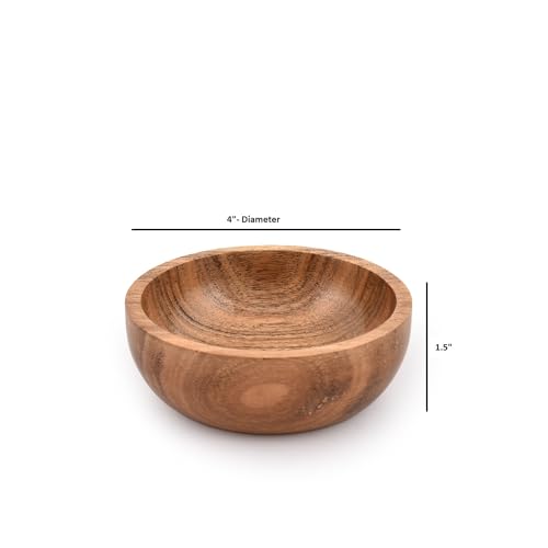 Samhita Acacia Wooden Fruit Bowl Food Serveware Dining Décor Absolute Beautiful with Your Kitchen (Set of 4) (10.16cm x 10.16cm x 3.81cm) 5 Samhita Acacia Wooden Fruit Bowl Food Serveware Dining Décor Absolute Beautiful with Your Kitchen (Set of 4) (10.16cm x 10.16cm x 3.81cm) - Image 5