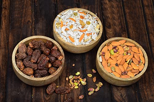 Samhita Mango Wood Round Bowl Set of 3 Perfect for Dips Sauce, Nuts, Appetizers, Desserts,. Looks Absolutey Beautiful with Your Kitchen Setting. (12.7cm x 12.7cm x 5.08cm) 3 Samhita Mango Wood Round Bowl Set of 3 Perfect for Dips Sauce, Nuts, Appetizers, Desserts,. Looks Absolutey Beautiful with Your Kitchen Setting. (12.7cm x 12.7cm x 5.08cm) - Image 3