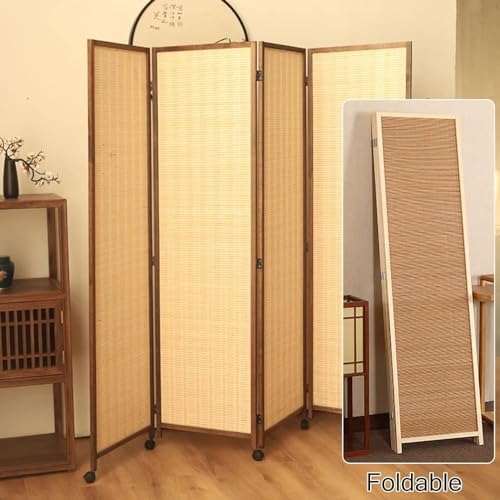 Separator Divider Room With Wheels, Bamboo Partition Screen Panel For Bedroom, Dining Room, Study And Sitting-Room, Hotel, Bar And Restaurant(Size:Tall 180cm/71 in,Color:8 Panel) 4 Separator Divider Room With Wheels, Bamboo Partition Screen Panel For Bedroom, Dining Room, Study And Sitting-Room, Hotel, Bar And Restaurant(Size:Tall 180cm/71 in,Color:8 Panel) - Image 4