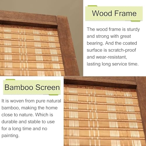Separator Divider Room With Wheels, Bamboo Partition Screen Panel For Bedroom, Dining Room, Study And Sitting-Room, Hotel, Bar And Restaurant(Size:Tall 180cm/71 in,Color:8 Panel) 5 Separator Divider Room With Wheels, Bamboo Partition Screen Panel For Bedroom, Dining Room, Study And Sitting-Room, Hotel, Bar And Restaurant(Size:Tall 180cm/71 in,Color:8 Panel) - Image 5