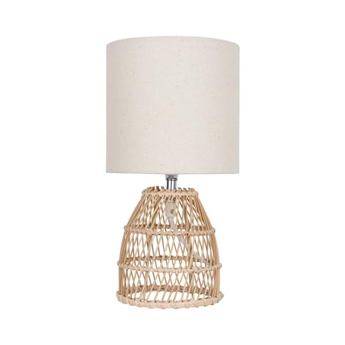 Set of 2 Natural Bamboo Table Lamps or Bedside Lights, Matching Natural Fabric Shade, Height 31.5 cm, Wicker Rattan Lighting 2 Set of 2 Natural Bamboo Table Lamps or Bedside Lights, Matching Natural Fabric Shade, Height 31.5 cm, Wicker Rattan Lighting - Image 2