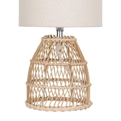 Set of 2 Natural Bamboo Table Lamps or Bedside Lights, Matching Natural Fabric Shade, Height 31.5 cm, Wicker Rattan Lighting 5 Set of 2 Natural Bamboo Table Lamps or Bedside Lights, Matching Natural Fabric Shade, Height 31.5 cm, Wicker Rattan Lighting - Image 5