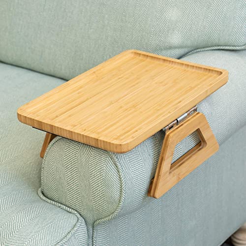 Shamrock Home Bamboo Couch Arm Table, Sofa Table for Couches. Sofa Arm Tray, Armchair Tray for TV Dinners, Remotes, Drinks and Snacks - 13.75 x 9.5in, Beige 1 Shamrock Home Bamboo Couch Arm Table, Sofa Table for Couches. Sofa Arm Tray, Armchair Tray for TV Dinners, Remotes, Drinks and Snacks - 13.75 x 9.5in, Beige