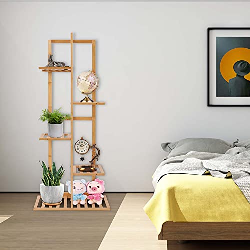 Shoze Bamboo Plant Stand 5 Tiers 6 Potted plant stands indoor Storage corner shelf unit Tall plant stand Water-Proof Standing Shelf for Indoor Outdoor Plants Patio Balcony Yard Garden Living Room 3 Shoze Bamboo Plant Stand 5 Tiers 6 Potted plant stands indoor Storage corner shelf unit Tall plant stand Water-Proof Standing Shelf for Indoor Outdoor Plants Patio Balcony Yard Garden Living Room - Image 3