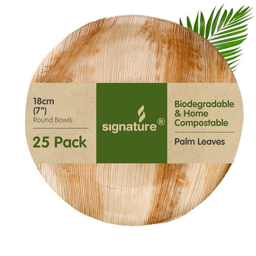 Signature Packaging - Disposable Bowls - Palm Leaf - 25 Pack - Round 7" 6 Signature Packaging - Disposable Bowls - Palm Leaf - 25 Pack - Round 7" - Image 6