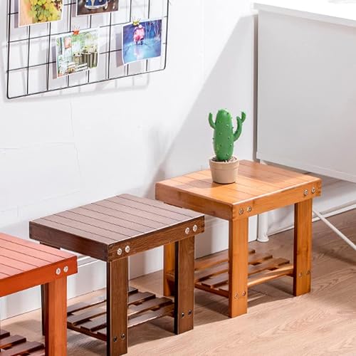 Small Bamboo Step Stool, Wooden Bedside Stepstools for High Beds, Portable Small Foot Rest Stool with Storage Shelf for Home/Bedside/Bathroom/Kitchen/Camping (26.5cm) 2 Small Bamboo Step Stool, Wooden Bedside Stepstools for High Beds, Portable Small Foot Rest Stool with Storage Shelf for Home/Bedside/Bathroom/Kitchen/Camping (26.5cm) - Image 2
