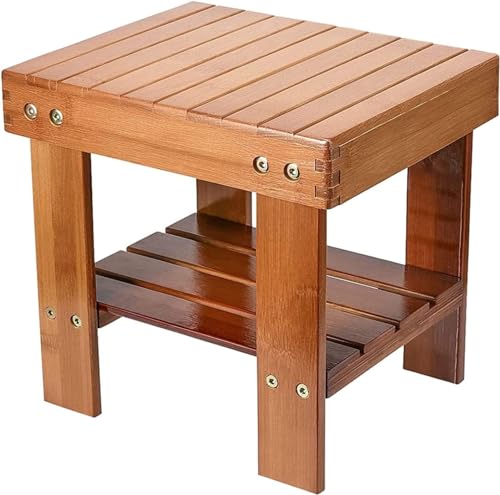Small Bamboo Step Stool, Wooden Bedside Stepstools for High Beds, Portable Small Foot Rest Stool with Storage Shelf for Home/Bedside/Bathroom/Kitchen/Camping (26.5cm) 1 Small Bamboo Step Stool, Wooden Bedside Stepstools for High Beds, Portable Small Foot Rest Stool with Storage Shelf for Home/Bedside/Bathroom/Kitchen/Camping (26.5cm)