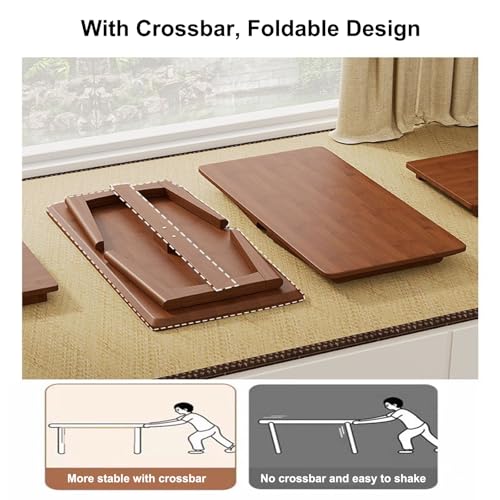 Small Coffee Tables for Small Spaces, Japanese Floor Table, Bamboo Folding Table, Camping Picnic Table for Home, Office, Living Room 5 Small Coffee Tables for Small Spaces, Japanese Floor Table, Bamboo Folding Table, Camping Picnic Table for Home, Office, Living Room - Image 5