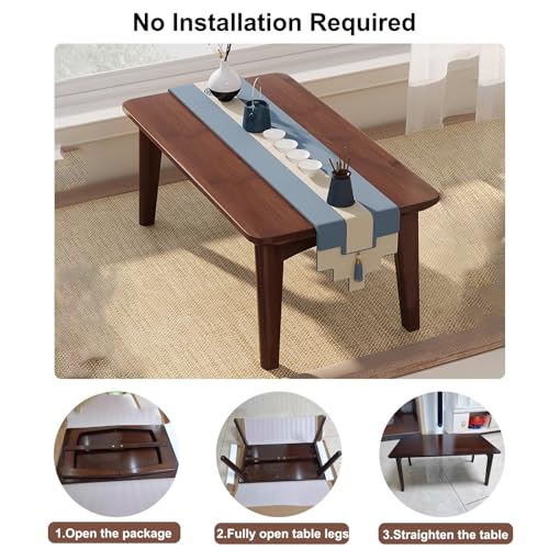 Small Coffee Tables for Small Spaces, Japanese Floor Table, Bamboo Folding Table, Camping Picnic Table for Home, Office, Living Room 7 Small Coffee Tables for Small Spaces, Japanese Floor Table, Bamboo Folding Table, Camping Picnic Table for Home, Office, Living Room - Image 7