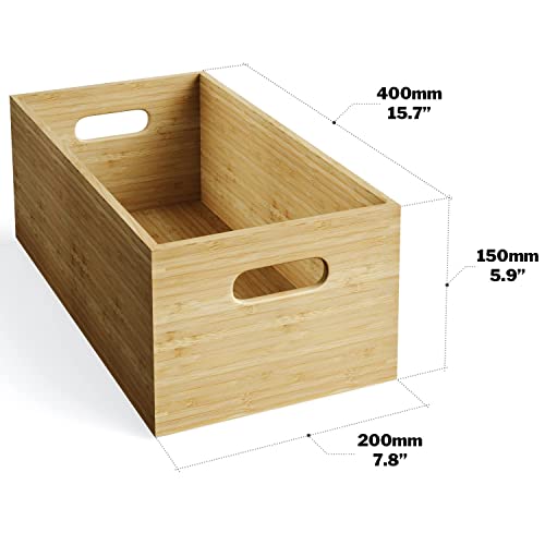 Storage box L made of 100% FSC-certified bamboo, stackable & durable – organiser box for orderliness in the kitchen, office, kids' room, home, plastic-free & eco-friendly wooden box KD Essentials 4 Storage box L made of 100% FSC-certified bamboo, stackable & durable – organiser box for orderliness in the kitchen, office, kids' room, home, plastic-free & eco-friendly wooden box KD Essentials - Image 4