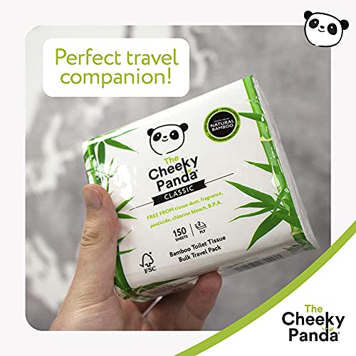 The Cheeky Panda – Bamboo Travel Toilet Tissue Paper | Pack of 150 Sheets (2-Ply) | Hypoallergenic, Eco-Friendly, Super Soft, Strong & Sustainable - Packaging May Vary 2 The Cheeky Panda – Bamboo Travel Toilet Tissue Paper | Pack of 150 Sheets (2-Ply) | Hypoallergenic, Eco-Friendly, Super Soft, Strong & Sustainable - Packaging May Vary - Image 2