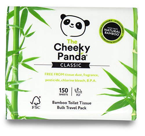 The Cheeky Panda – Bamboo Travel Toilet Tissue Paper | Pack of 150 Sheets (2-Ply) | Hypoallergenic, Eco-Friendly, Super Soft, Strong & Sustainable - Packaging May Vary 1 The Cheeky Panda – Bamboo Travel Toilet Tissue Paper | Pack of 150 Sheets (2-Ply) | Hypoallergenic, Eco-Friendly, Super Soft, Strong & Sustainable - Packaging May Vary