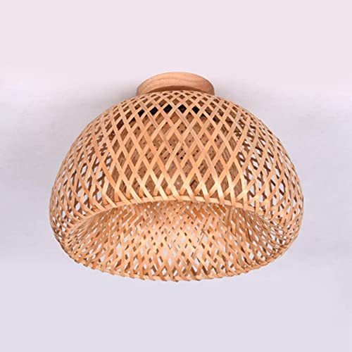 Tlilyy Bamboo Wicker Rattan Light Fixture Mount Ceiling Lamp for Living Room Bedroom Dining Room,30X18cm 6 Tlilyy Bamboo Wicker Rattan Light Fixture Mount Ceiling Lamp for Living Room Bedroom Dining Room,30X18cm - Image 6