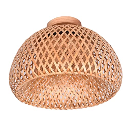 Tlilyy Bamboo Wicker Rattan Light Fixture Mount Ceiling Lamp for Living Room Bedroom Dining Room,30X18cm 1 Tlilyy Bamboo Wicker Rattan Light Fixture Mount Ceiling Lamp for Living Room Bedroom Dining Room,30X18cm