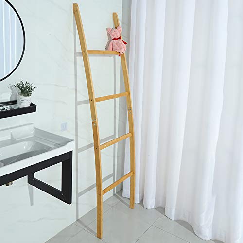 SOUREPOSE Towel Ladder Towel Rail Bamboo 4 Rail Clothes Rack for Bathroom Living Room 2 SOUREPOSE Towel Ladder Towel Rail Bamboo 4 Rail Clothes Rack for Bathroom Living Room - Image 2