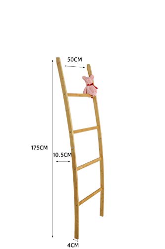 SOUREPOSE Towel Ladder Towel Rail Bamboo 4 Rail Clothes Rack for Bathroom Living Room 3 SOUREPOSE Towel Ladder Towel Rail Bamboo 4 Rail Clothes Rack for Bathroom Living Room - Image 3