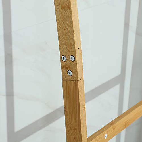 SOUREPOSE Towel Ladder Towel Rail Bamboo 4 Rail Clothes Rack for Bathroom Living Room 4 SOUREPOSE Towel Ladder Towel Rail Bamboo 4 Rail Clothes Rack for Bathroom Living Room - Image 4