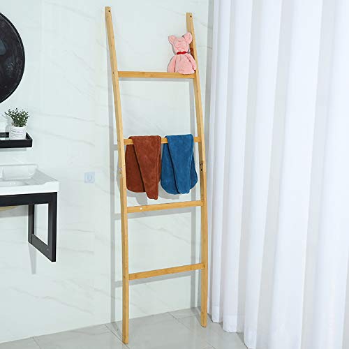 SOUREPOSE Towel Ladder Towel Rail Bamboo 4 Rail Clothes Rack for Bathroom Living Room 1 SOUREPOSE Towel Ladder Towel Rail Bamboo 4 Rail Clothes Rack for Bathroom Living Room