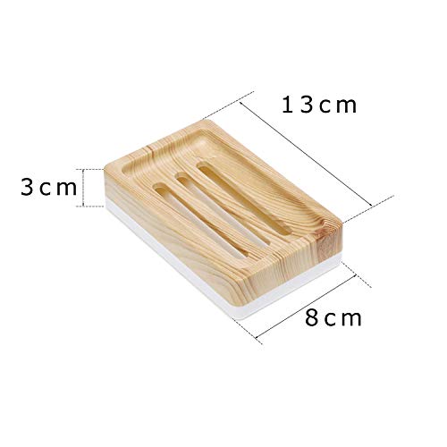UVIVIU Plastic Soap Dish, Soap Holder, Soap Dishes for Bathroom with Drainage, Soap Dish for Shower Kitchen Counter,Wooden Pattern Color 2 UVIVIU Plastic Soap Dish, Soap Holder, Soap Dishes for Bathroom with Drainage, Soap Dish for Shower Kitchen Counter,Wooden Pattern Color - Image 2