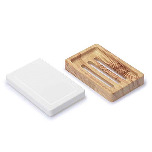 UVIVIU Plastic Soap Dish, Soap Holder, Soap Dishes for Bathroom with Drainage, Soap Dish for Shower Kitchen Counter,Wooden Pattern Color 3 UVIVIU Plastic Soap Dish, Soap Holder, Soap Dishes for Bathroom with Drainage, Soap Dish for Shower Kitchen Counter,Wooden Pattern Color - Image 3