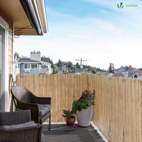 VOUNOT Natural Peeled Reed Fence 90x300cm Privacy Screen Roll with Fixing Clips Garden Panel Fence for Outdoor Garden Patio Balcony Wind/Sun Protection 3 VOUNOT Natural Peeled Reed Fence 90x300cm Privacy Screen Roll with Fixing Clips Garden Panel Fence for Outdoor Garden Patio Balcony Wind/Sun Protection - Image 3