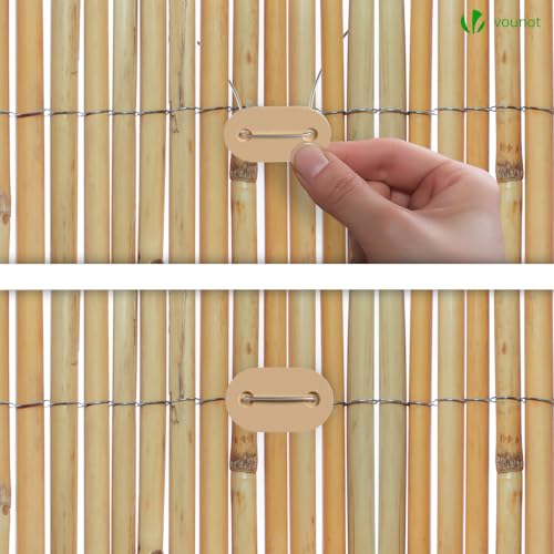 VOUNOT Natural Peeled Reed Fence 90x300cm Privacy Screen Roll with Fixing Clips Garden Panel Fence for Outdoor Garden Patio Balcony Wind/Sun Protection 6 VOUNOT Natural Peeled Reed Fence 90x300cm Privacy Screen Roll with Fixing Clips Garden Panel Fence for Outdoor Garden Patio Balcony Wind/Sun Protection - Image 6