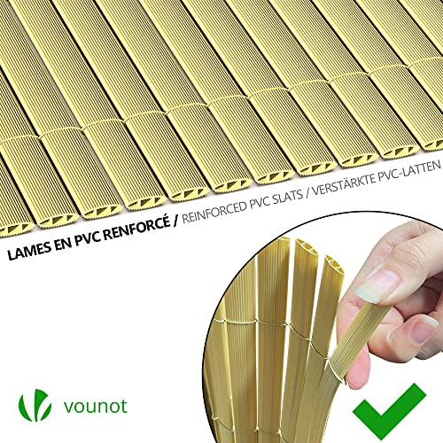 VOUNOT PVC Privacy Screening Fence 90 x 300 cm, Double Reinforced Struts Privacy Protection for Garden, Balcony and Terrace, Wind and Sun Protection Outdoor, Bamboo 2 VOUNOT PVC Privacy Screening Fence 90 x 300 cm, Double Reinforced Struts Privacy Protection for Garden, Balcony and Terrace, Wind and Sun Protection Outdoor, Bamboo - Image 2