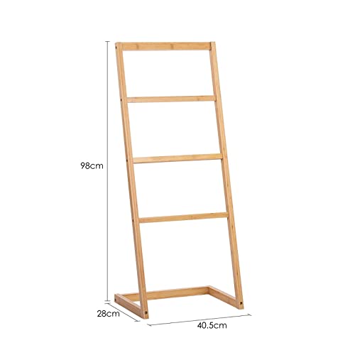 Vencier Bamboo Freestanding Towel Rack Drying Stand with Four Hanging Rails Wooden Bathroom Clothes Rack Clothing & Towels Freestanding Holder 5 Vencier Bamboo Freestanding Towel Rack Drying Stand with Four Hanging Rails Wooden Bathroom Clothes Rack Clothing & Towels Freestanding Holder - Image 5