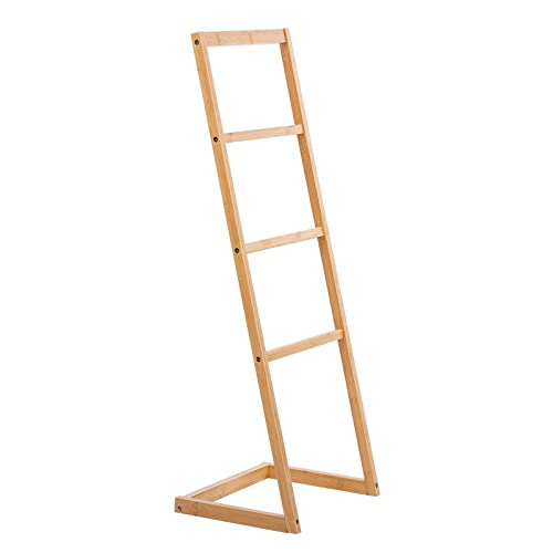 Vencier Bamboo Freestanding Towel Rack Drying Stand with Four Hanging Rails Wooden Bathroom Clothes Rack Clothing & Towels Freestanding Holder 6 Vencier Bamboo Freestanding Towel Rack Drying Stand with Four Hanging Rails Wooden Bathroom Clothes Rack Clothing & Towels Freestanding Holder - Image 6