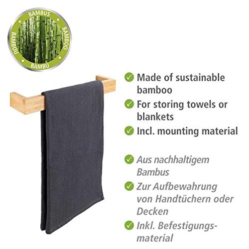 WENKO Bamboo Towel Rail 40 cm Brown 85.5 x 20 x 50.5 cm 2 WENKO Bamboo Towel Rail 40 cm Brown 85.5 x 20 x 50.5 cm - Image 2