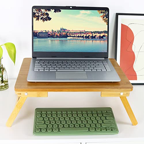 WKWKER Bamboo Laptop Bed Table Lap Desk For Bed Breakfast Bed Tray With Folding Legs Portable Bed Table For Computer Snack Writing Studio (Natural) 3 WKWKER Bamboo Laptop Bed Table Lap Desk For Bed Breakfast Bed Tray With Folding Legs Portable Bed Table For Computer Snack Writing Studio (Natural) - Image 3