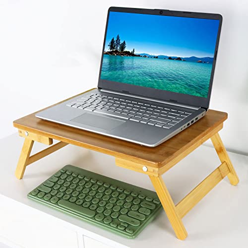 WKWKER Bamboo Laptop Bed Table Lap Desk For Bed Breakfast Bed Tray With Folding Legs Portable Bed Table For Computer Snack Writing Studio (Natural) 6 WKWKER Bamboo Laptop Bed Table Lap Desk For Bed Breakfast Bed Tray With Folding Legs Portable Bed Table For Computer Snack Writing Studio (Natural) - Image 6