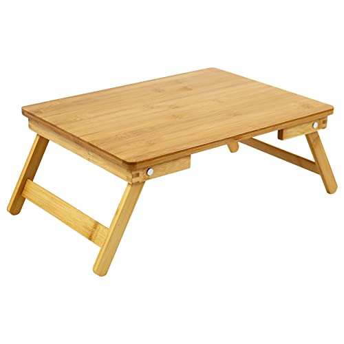 WKWKER Bamboo Laptop Bed Table Lap Desk For Bed Breakfast Bed Tray With Folding Legs Portable Bed Table For Computer Snack Writing Studio (Natural) 1 WKWKER Bamboo Laptop Bed Table Lap Desk For Bed Breakfast Bed Tray With Folding Legs Portable Bed Table For Computer Snack Writing Studio (Natural)