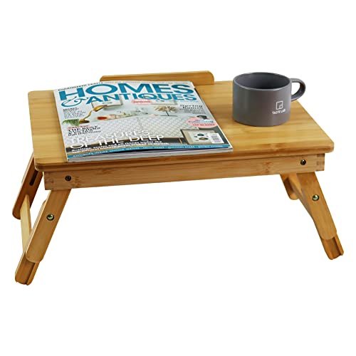 WKWKER Bamboo Laptop Desk With Folding Legs Tilting Surface Workstation Table Adjustable Laptop Stand Bed Tray For TV Sofa Study Computer Ipad Book (Natural) 5 WKWKER Bamboo Laptop Desk With Folding Legs Tilting Surface Workstation Table Adjustable Laptop Stand Bed Tray For TV Sofa Study Computer Ipad Book (Natural) - Image 5
