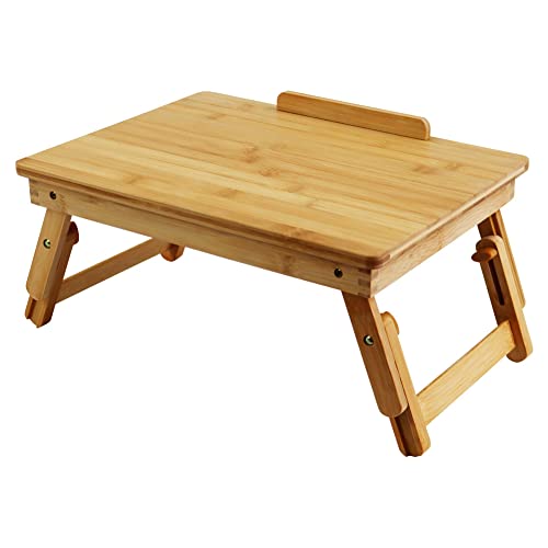 WKWKER Bamboo Laptop Desk With Folding Legs Tilting Surface Workstation Table Adjustable Laptop Stand Bed Tray For TV Sofa Study Computer Ipad Book (Natural) 7 WKWKER Bamboo Laptop Desk With Folding Legs Tilting Surface Workstation Table Adjustable Laptop Stand Bed Tray For TV Sofa Study Computer Ipad Book (Natural) - Image 7