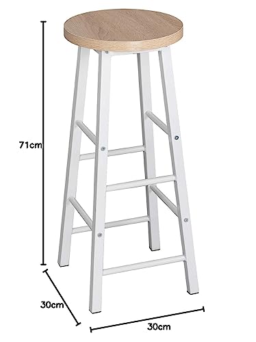 WOLTU Breakfast Kitchen Counter Bar Stools Set of 2 PCS MDF Seat Seat Bar Chairs Metal Legs Barstools Light Oak High Stools 3 WOLTU Breakfast Kitchen Counter Bar Stools Set of 2 PCS MDF Seat Seat Bar Chairs Metal Legs Barstools Light Oak High Stools - Image 3