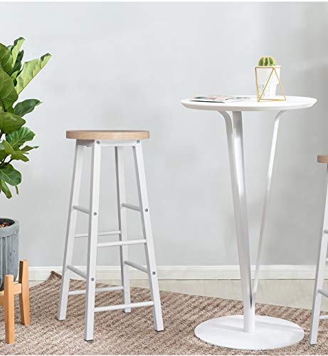 WOLTU Breakfast Kitchen Counter Bar Stools Set of 2 PCS MDF Seat Seat Bar Chairs Metal Legs Barstools Light Oak High Stools 4 WOLTU Breakfast Kitchen Counter Bar Stools Set of 2 PCS MDF Seat Seat Bar Chairs Metal Legs Barstools Light Oak High Stools - Image 4