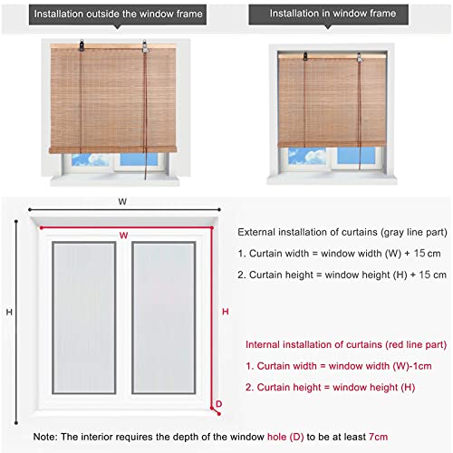 White Bamboo Roller Blind,Natural Roman Roller Shades,Light Filtering Roll Up Shutter,Wood Window Shades Blinds with Lift,Blackout Curtain for Indoor Home,Office,Kitchen,Custom (W60xH120cm/24x47in) 4 White Bamboo Roller Blind,Natural Roman Roller Shades,Light Filtering Roll Up Shutter,Wood Window Shades Blinds with Lift,Blackout Curtain for Indoor Home,Office,Kitchen,Custom (W60xH120cm/24x47in) - Image 4